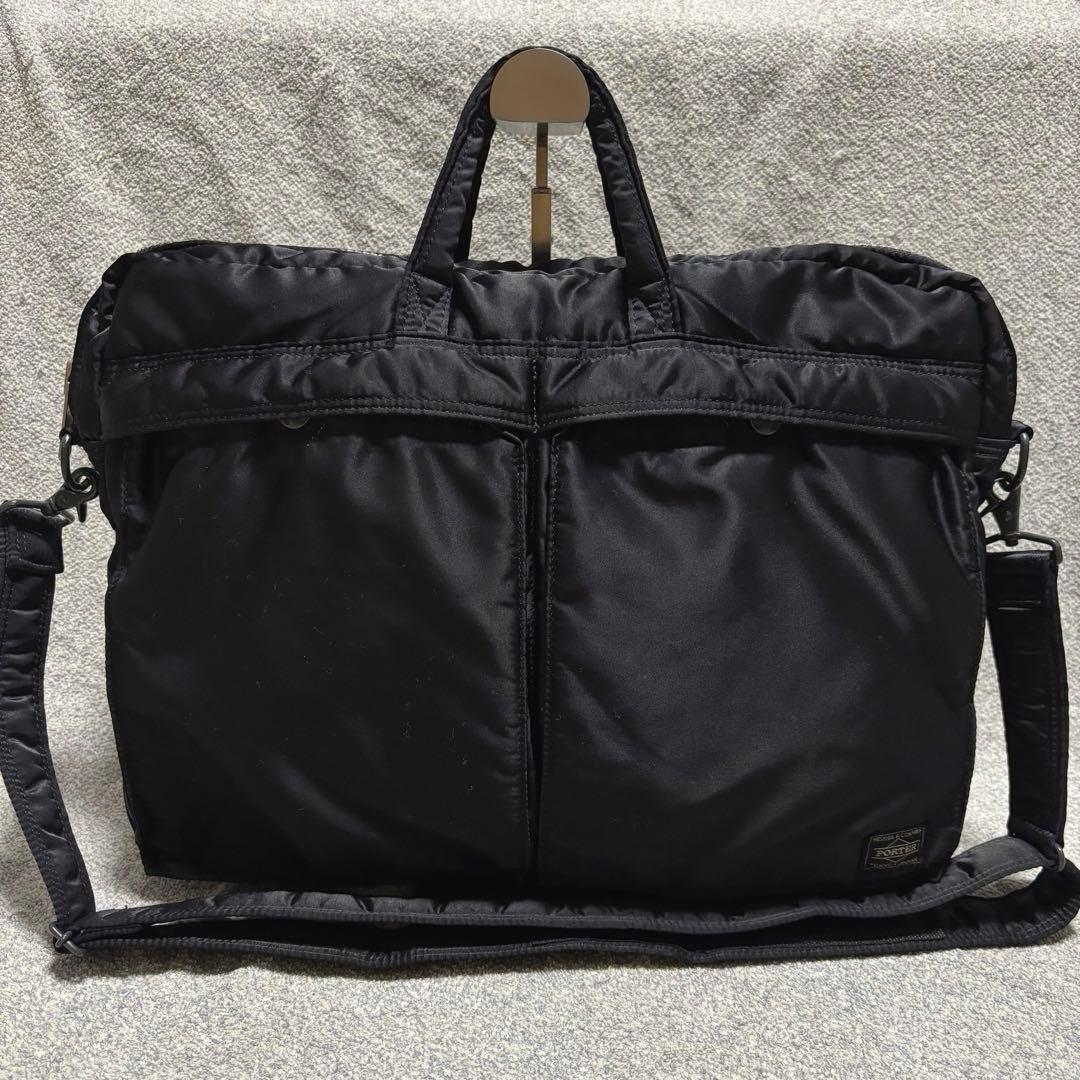 【美品】PORTER タンカー ブリーフケース 2way ブラック ナイロン