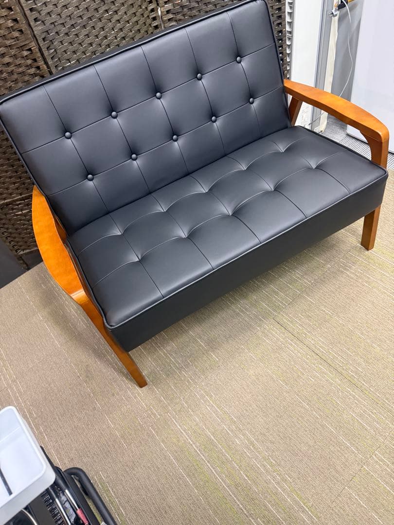 【ほぼ新品】ニトリ　2人掛けソファー（Nシールドルッキ2 BK/MBR）