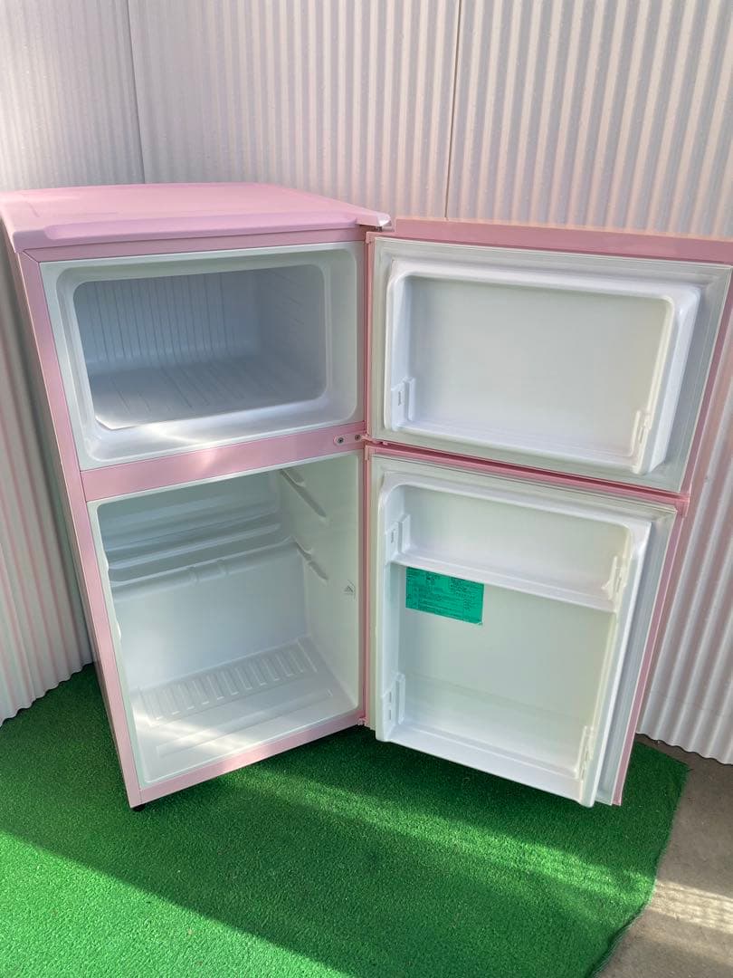 916 ハイアール おしゃれピンク 2ドア冷蔵庫 98L インテリア レトロ