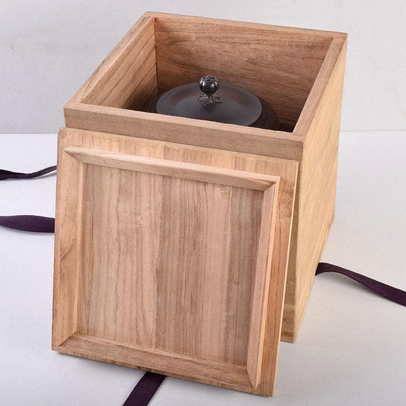 茶道具　釜師　畠春斎作　網地文　尻張釜　共布共箱　M　R9041B