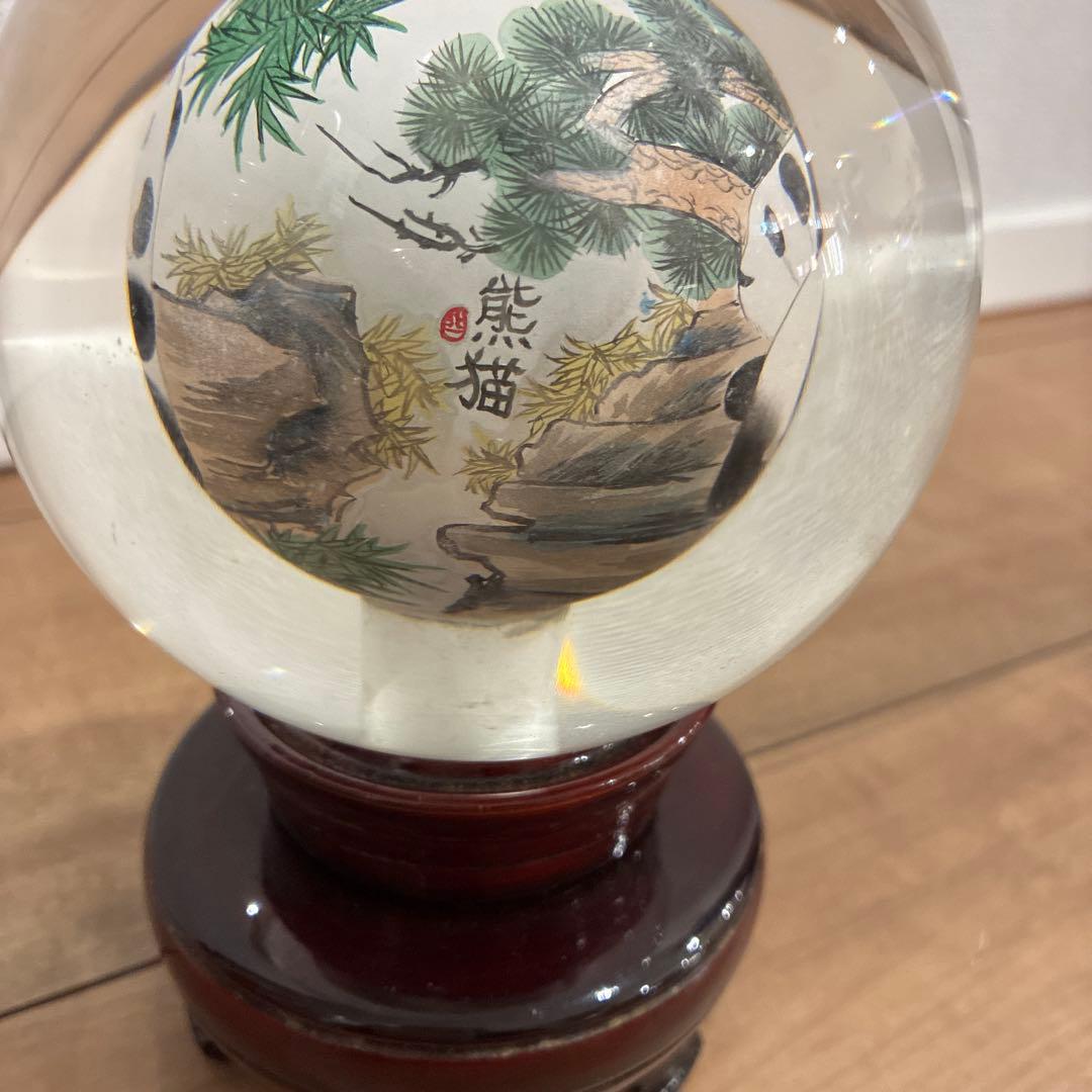 パンダ スノードーム ガラス製　ビンテージ