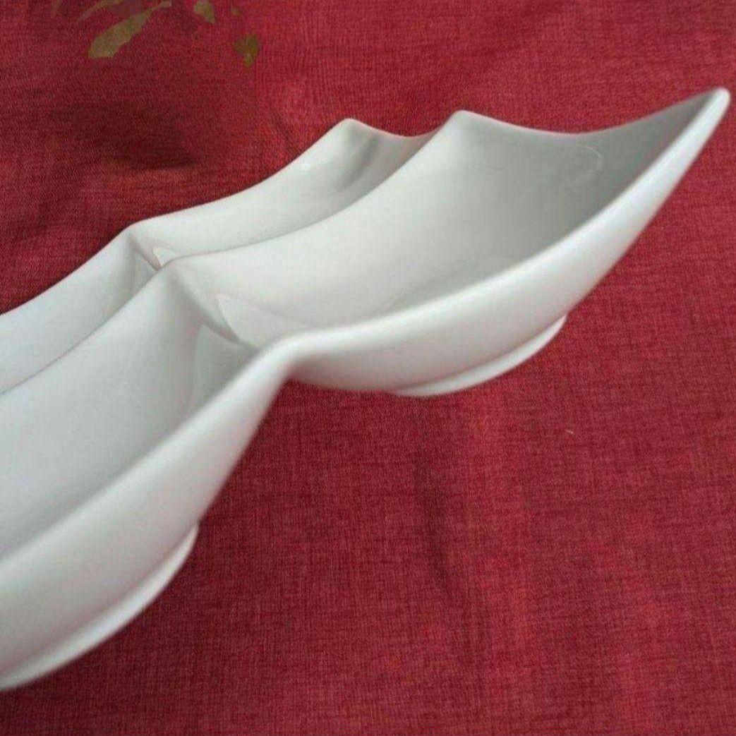 【４枚セット】ヒトマスが大きい　６ツ仕切り皿　ビュッフェプレート