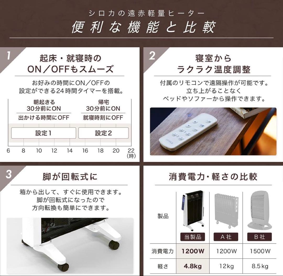 よ*ち様 siroca シロカ 遠赤軽量ヒーター かるポカ　SN-M251 割れ