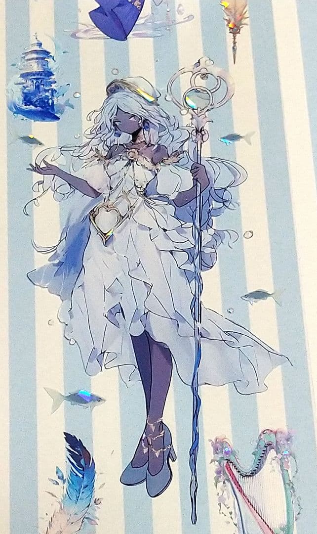 廃盤品✩J1052＃海囚(贝壳光)汐雾切り売り海外人物マステ女の子人魚AIマステ