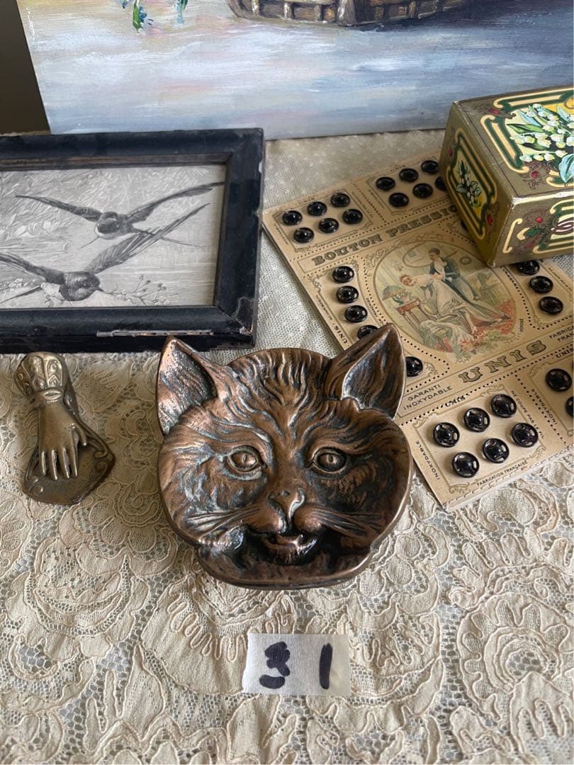 yu_and_a【き1】30 フランスアンティーク　ブロンズ　猫