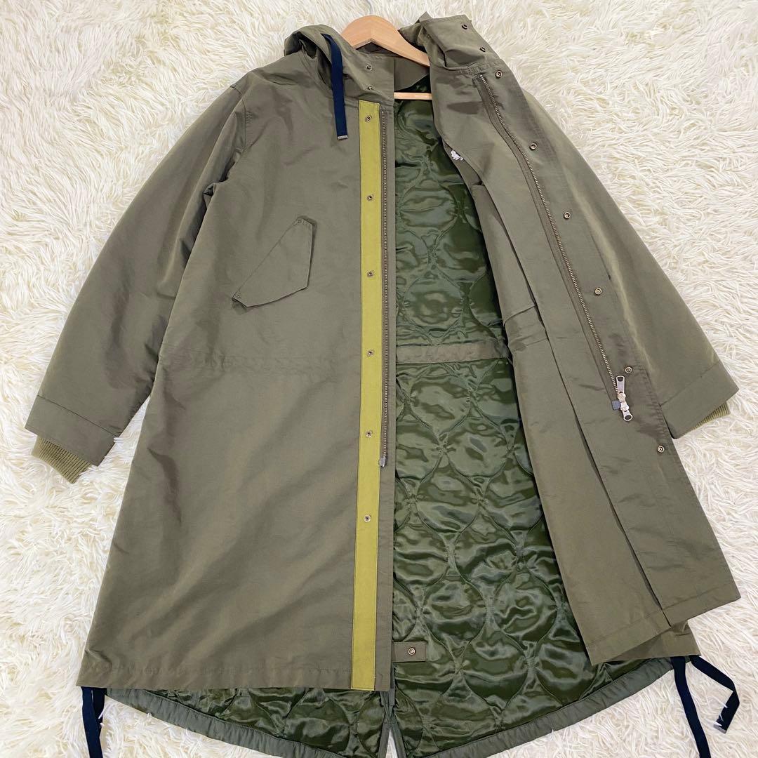 極美品　フレッドペリー　モッズコート　キルティング　切替　カーキ　UK10　L