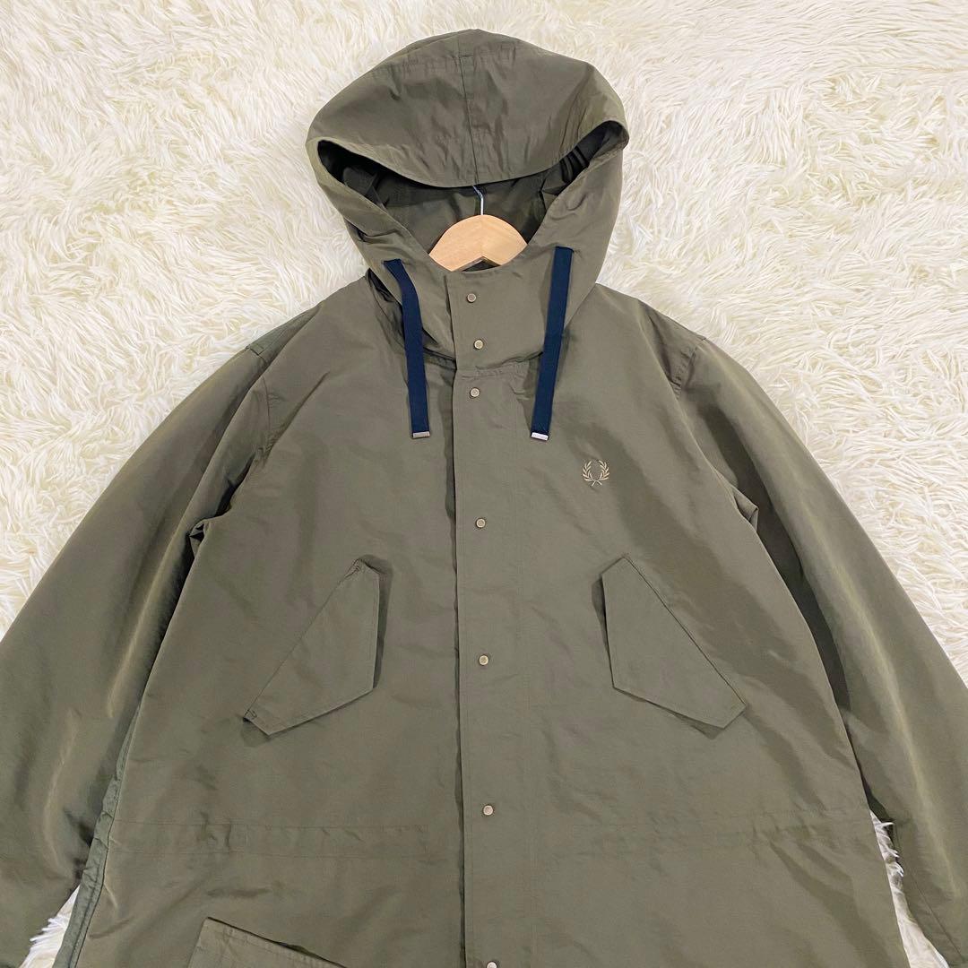 極美品　フレッドペリー　モッズコート　キルティング　切替　カーキ　UK10　L