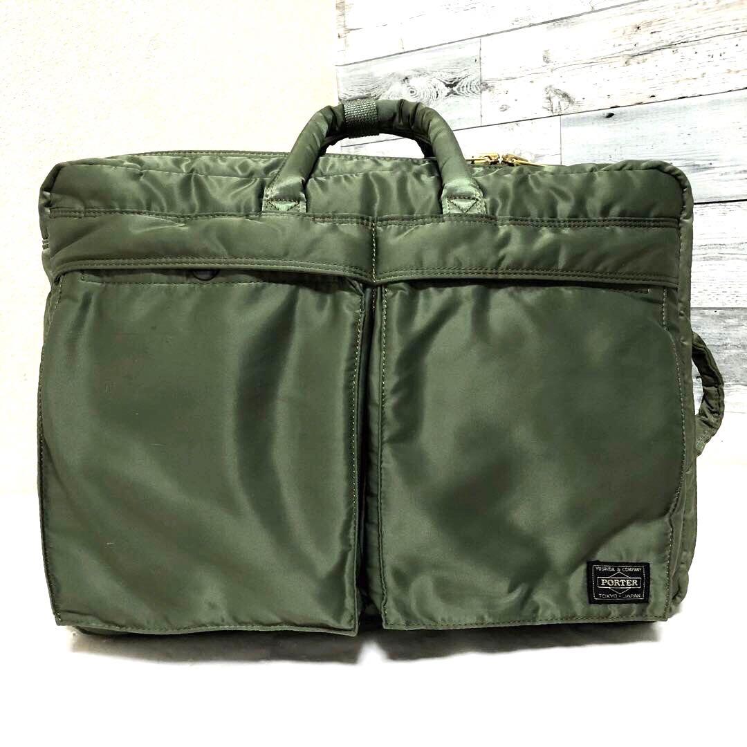 極美品✨廃盤 ポータータンカー ビジネスバッグ 3way A4可 大容量 セージ