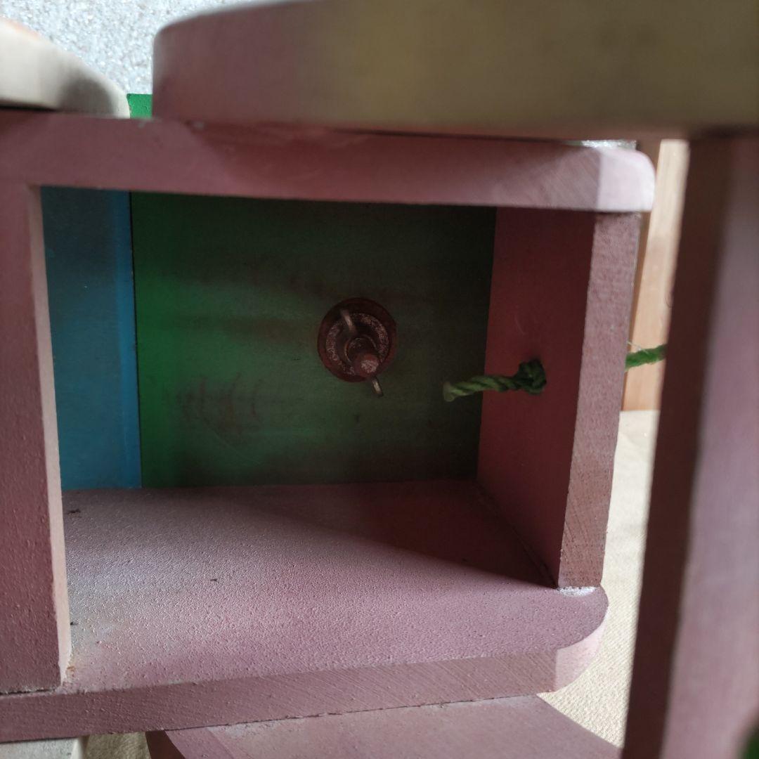 レトロ　木製玩具　犬手引き車