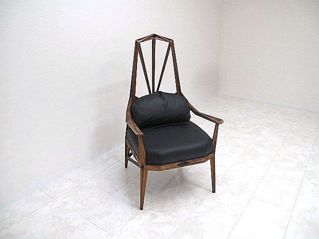 展示品ヴィンテージ アールデコ様式本革ハイバックパーソナルチェア 1人掛けソファ