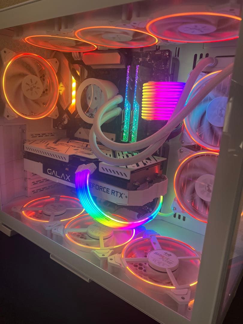 ホワイト RGB LED ミドルタワーPCケース