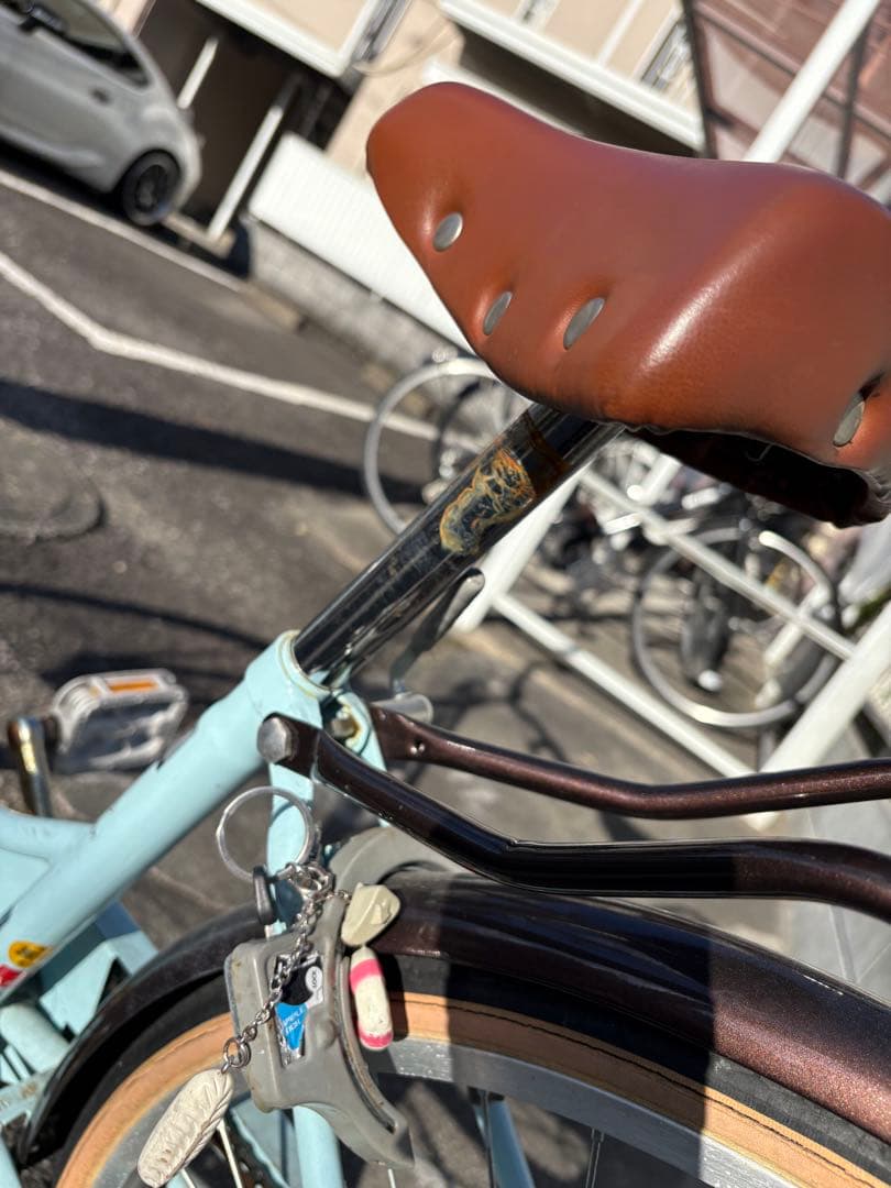 子供用自転車 水色 26インチ 前面バスケット付き