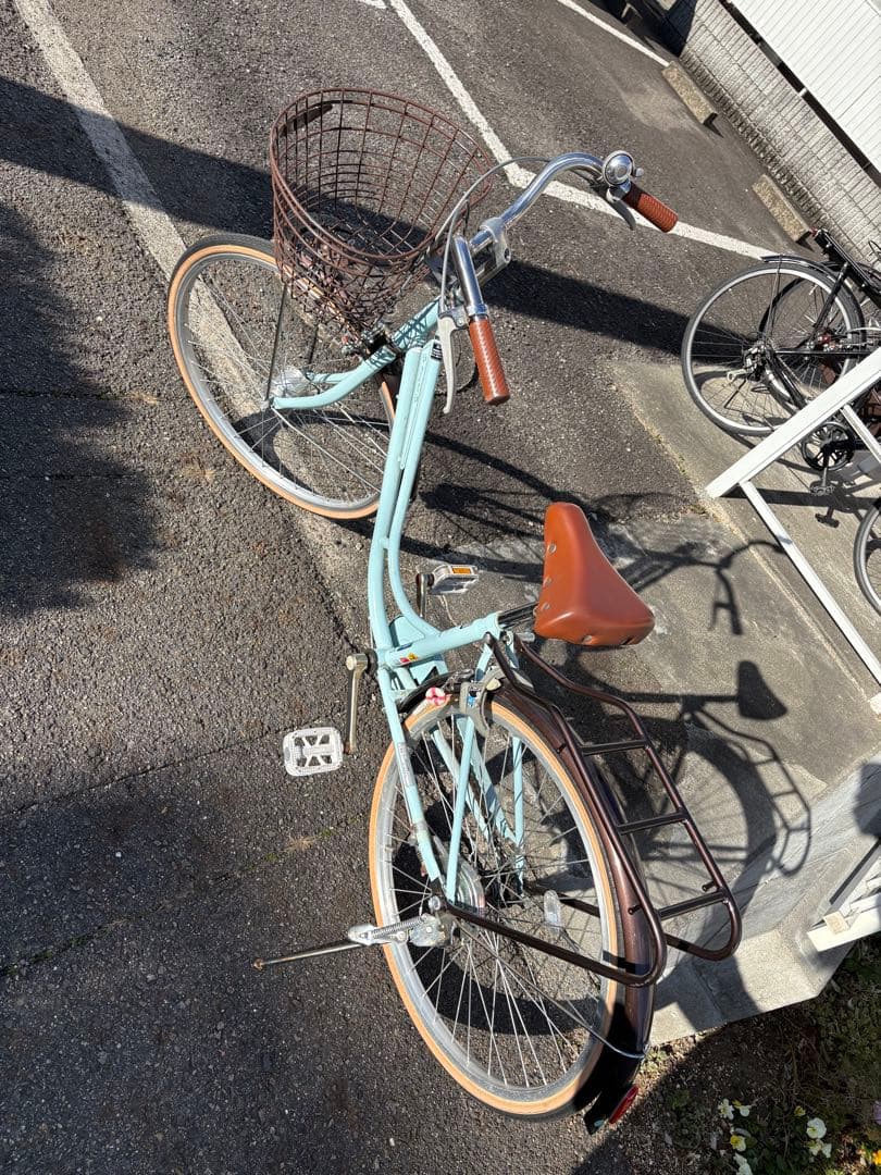 子供用自転車 水色 26インチ 前面バスケット付き