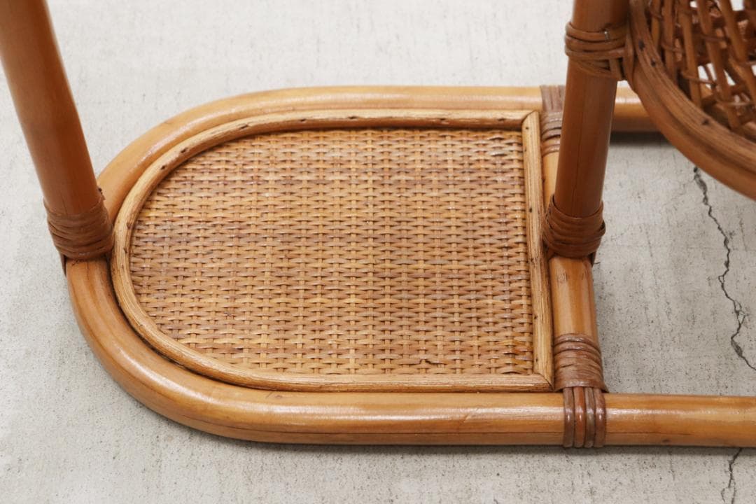 レトロ ラタン 籐 プランターラック 花台 植物 展示台 ヴィンテージ