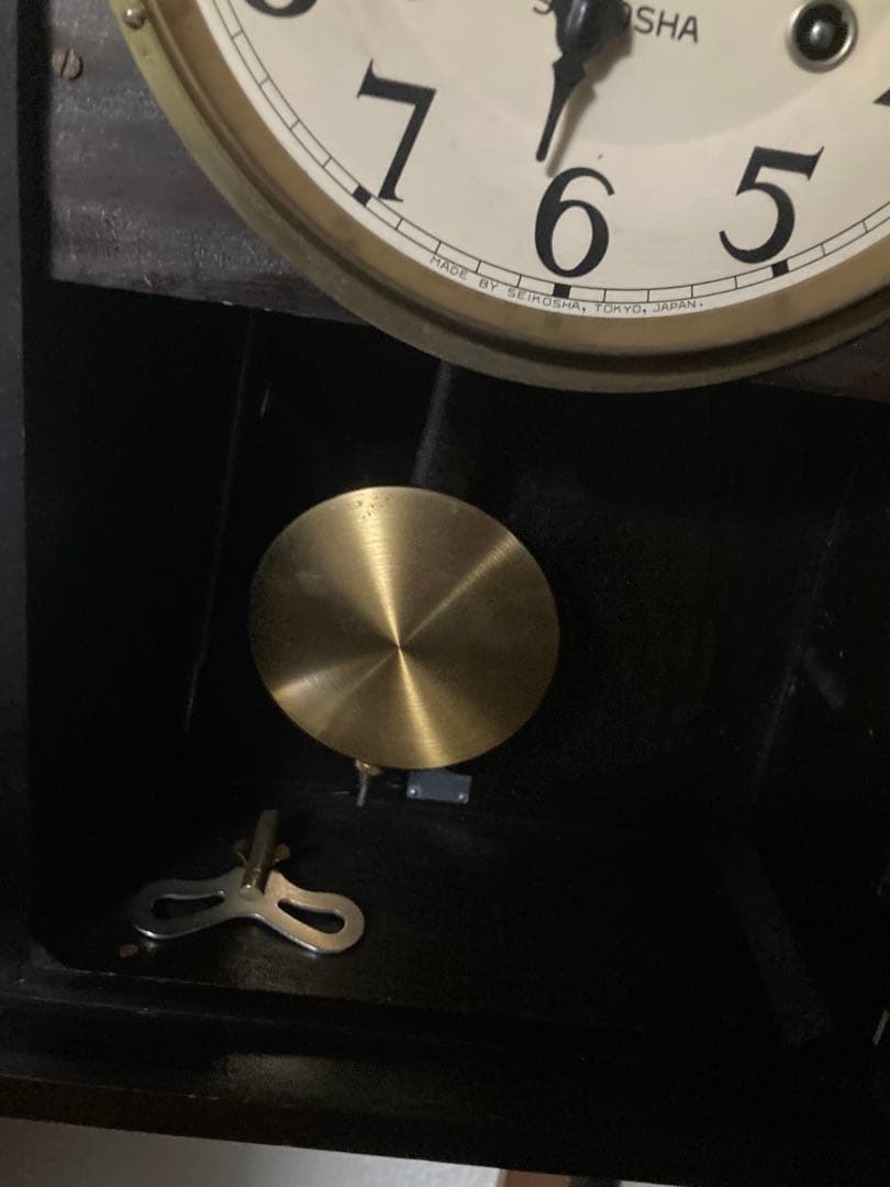 SEIKOSHA 柱時計 宮型本打ち式ボンボン時計 稼働中