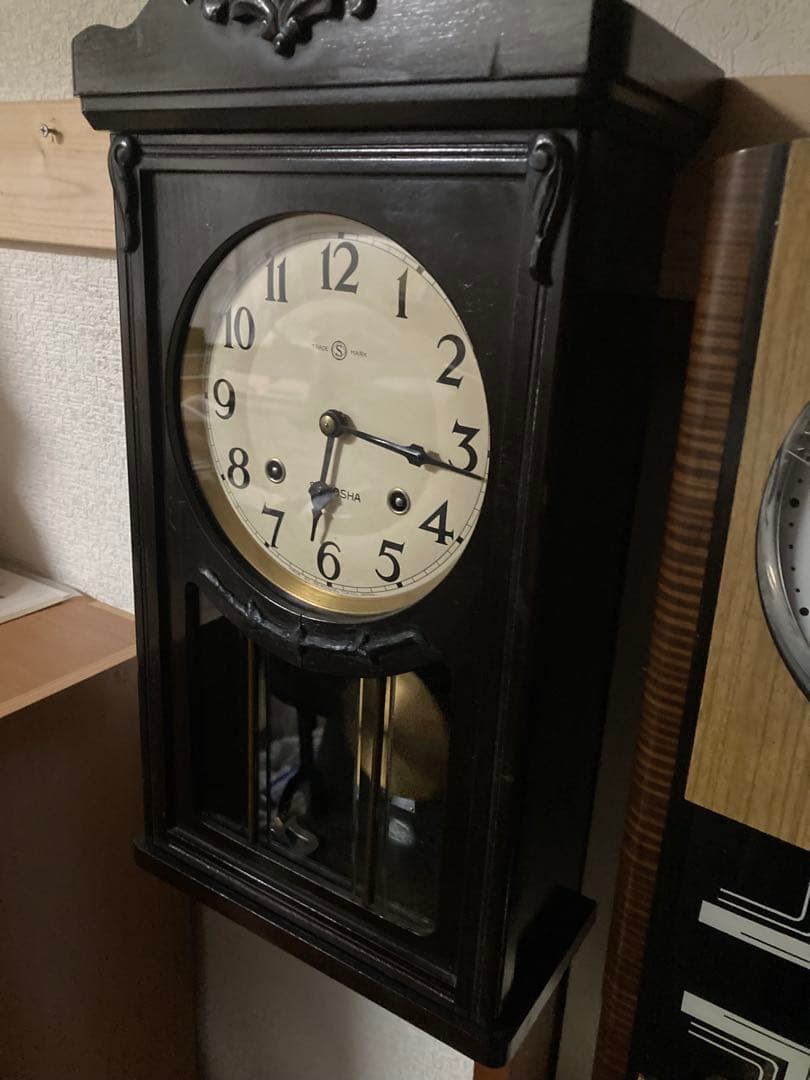SEIKOSHA 柱時計 宮型本打ち式ボンボン時計 稼働中