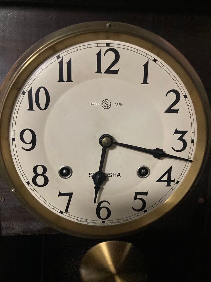 SEIKOSHA 柱時計 宮型本打ち式ボンボン時計 稼働中