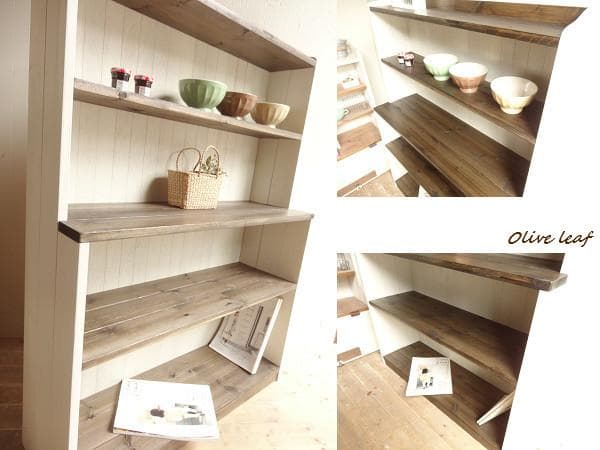 サイズ、デザインオーダー可！H120カップボード●シャビーエスプレッソ受注製作