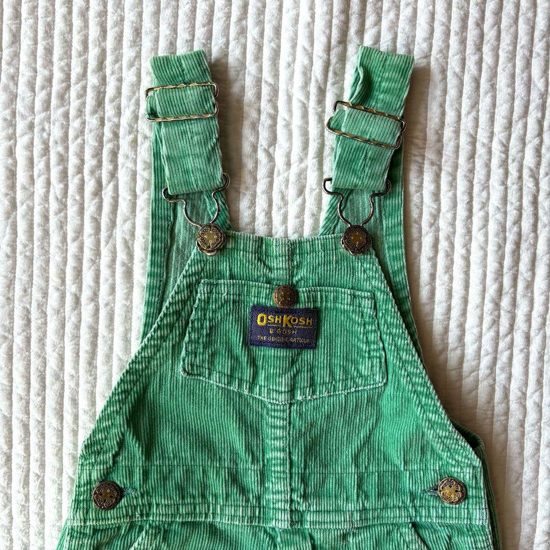 ヴィンテージ　OSHKOSH　緑　コーデュロイ　オーバーオール