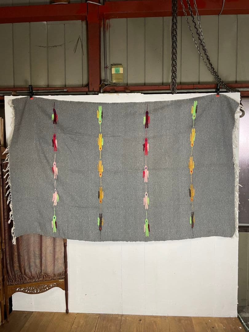 ヴィンテージ メキシカンラグ ネイティブ柄 大型 ブランケット