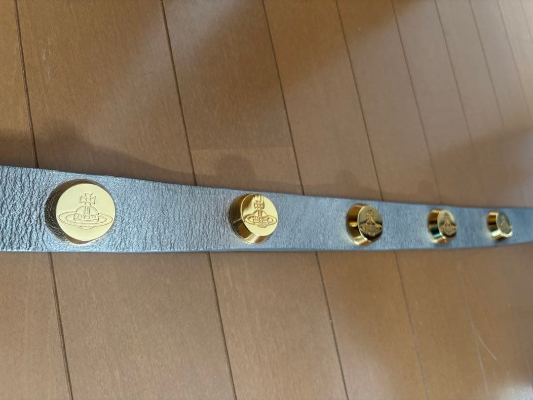 ヴィヴィアンウエストウッド レザー ベルト グレー シルバー ゴールド オーブ