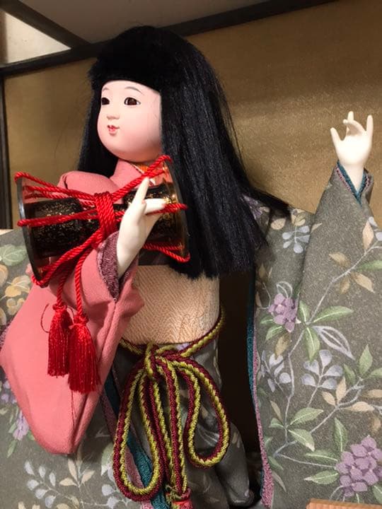 市松人形　京友禅　宝華　ガラスケース入り