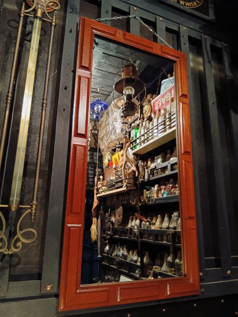 1960's　デンマーク　チーク　無垢材　ブロック　デザイン　ウォール　ミラー