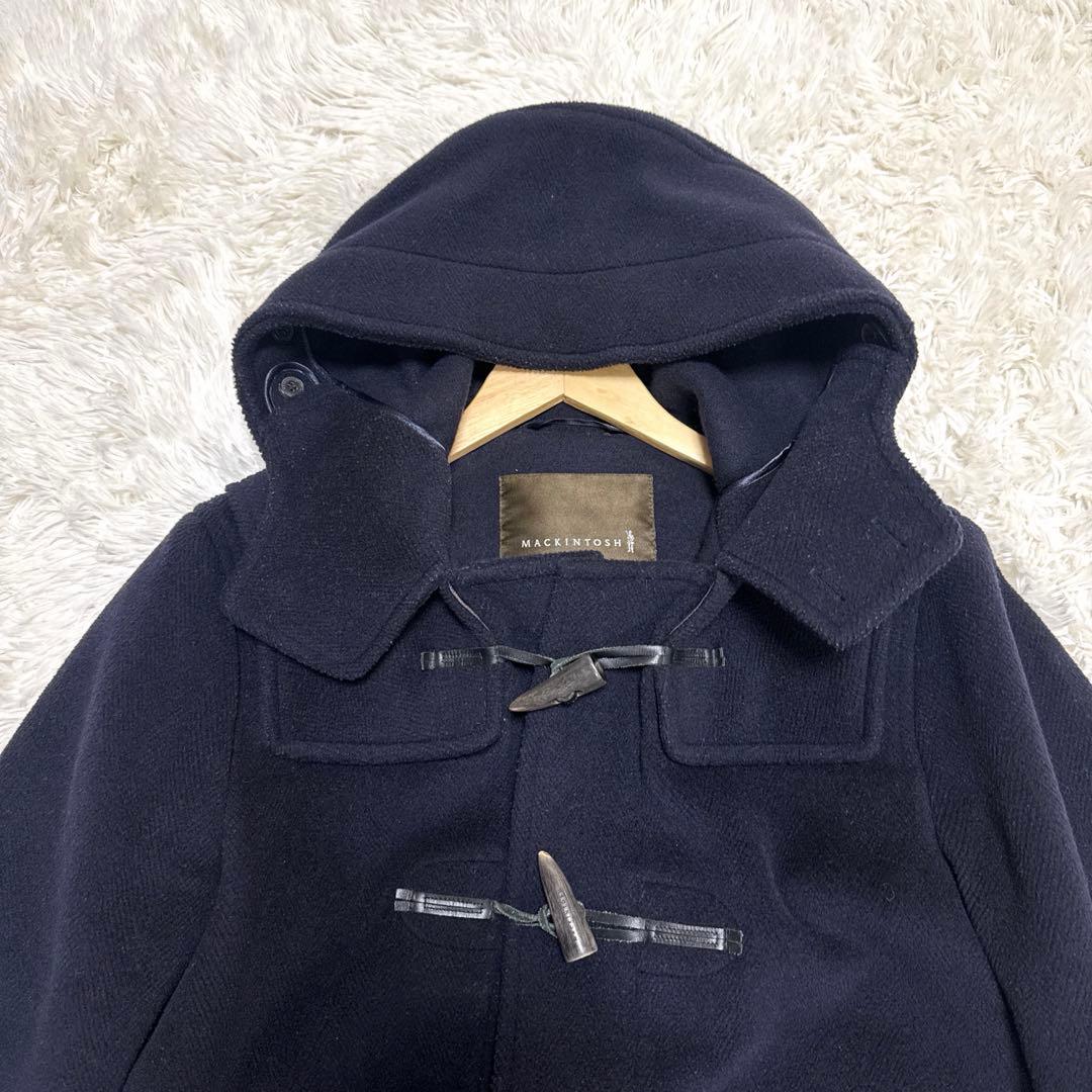 マッキントッシュ　ダッフルコート　ヘリンボーン　ネイビー　ウール　メンズ　38