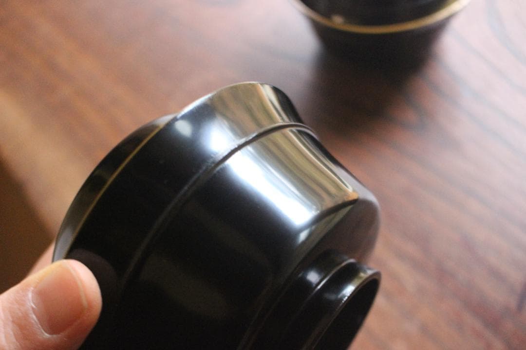 時代逸品！端正な金縁黒漆に極上竜田川蒔絵の映えるお椀2点（検京塗蒔絵椀