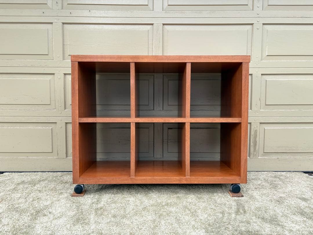 木製オープンシェルフ 6段 キャスター付き