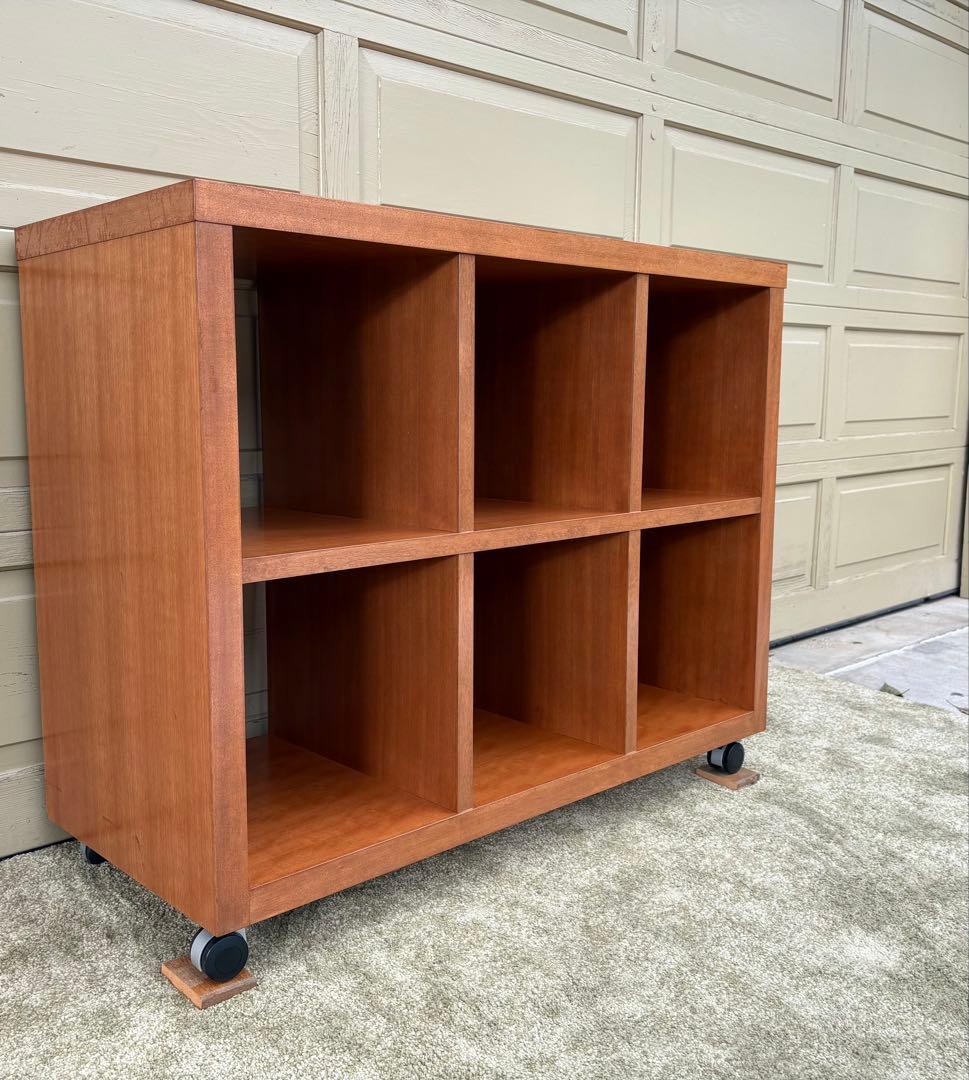 木製オープンシェルフ 6段 キャスター付き