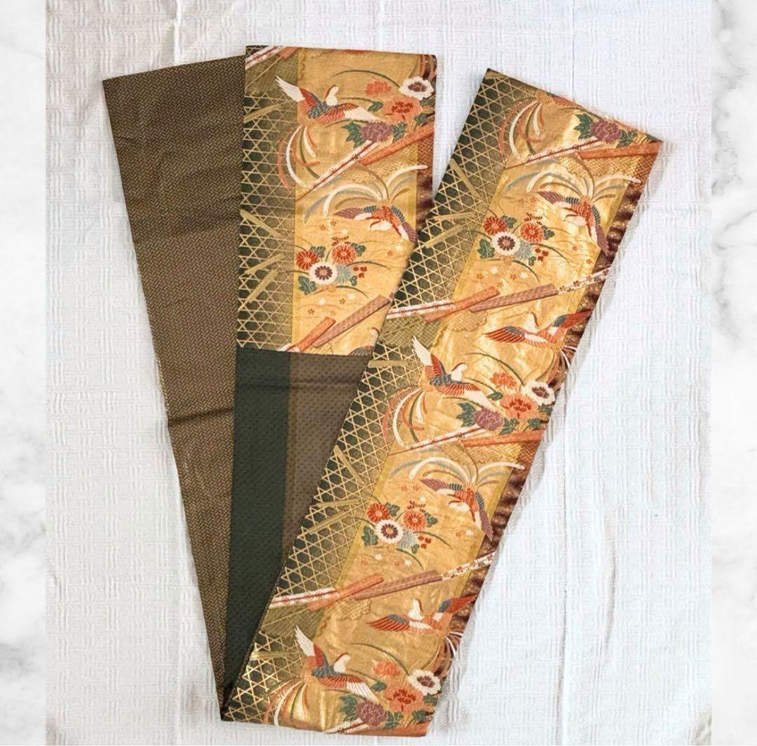 美品 振袖 フルセット 身丈155 正絹 刺繍衿 ネイビー 紺