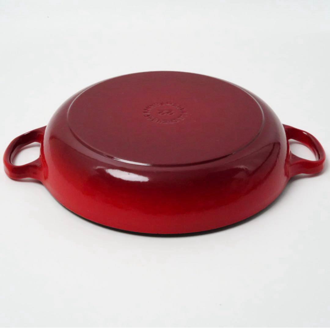 【美品】LE CREUSET　ビュッフェキャセロール　チェリーレッド　22cm