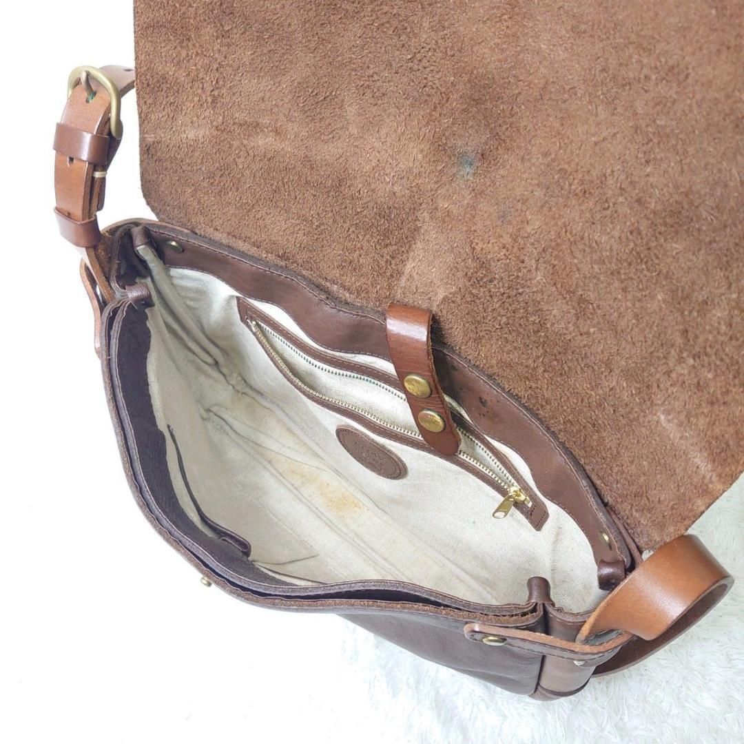 【希少】SLOW × BEAMS別注 メッセンジャーバッグ 本革 ブラウン