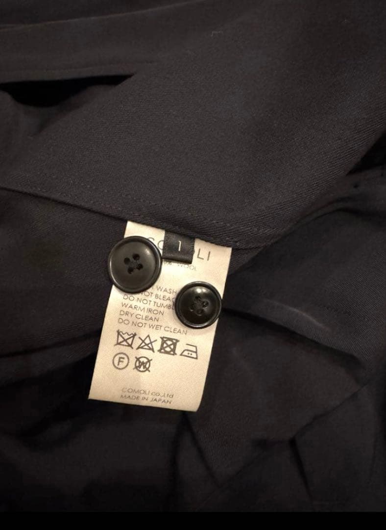 【極美品】名作comoli ウールギャバ オールインワン ネイビー 1 M