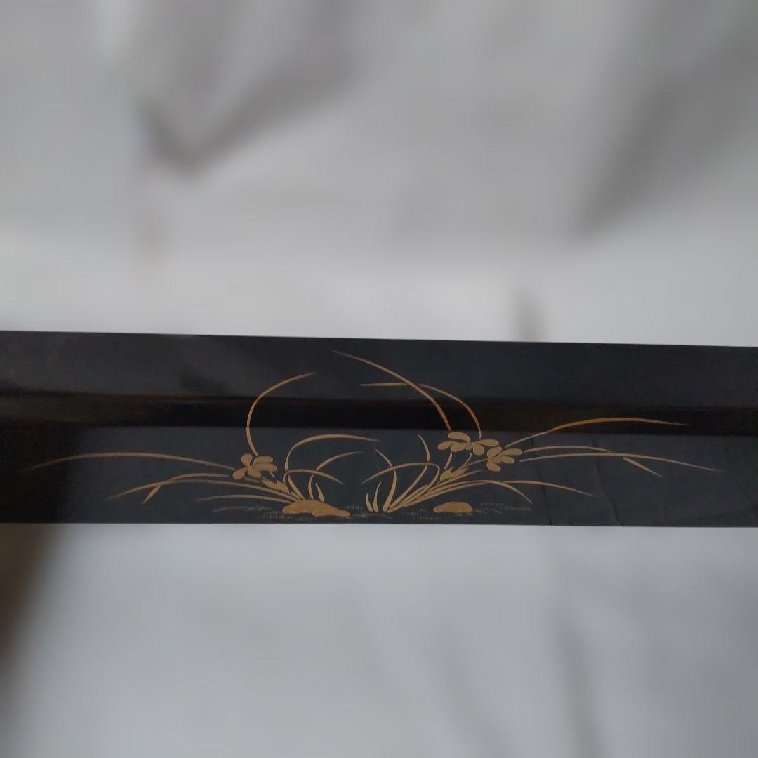 炉縁 塗師 林哲山 作『 四季草花蒔絵 』 四君子 金蒔絵 共箱 茶道具 美品