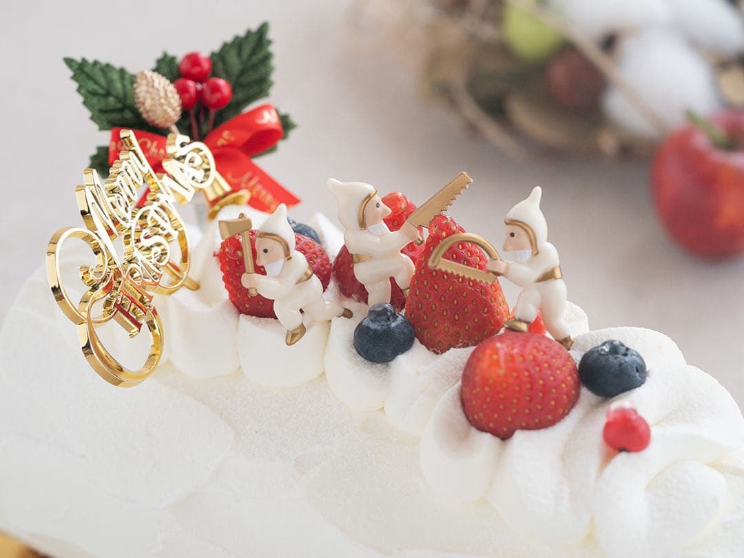 クリスマスケーキピック、30セット　森の小人、サンタ、飾り、雪の結晶、cotta