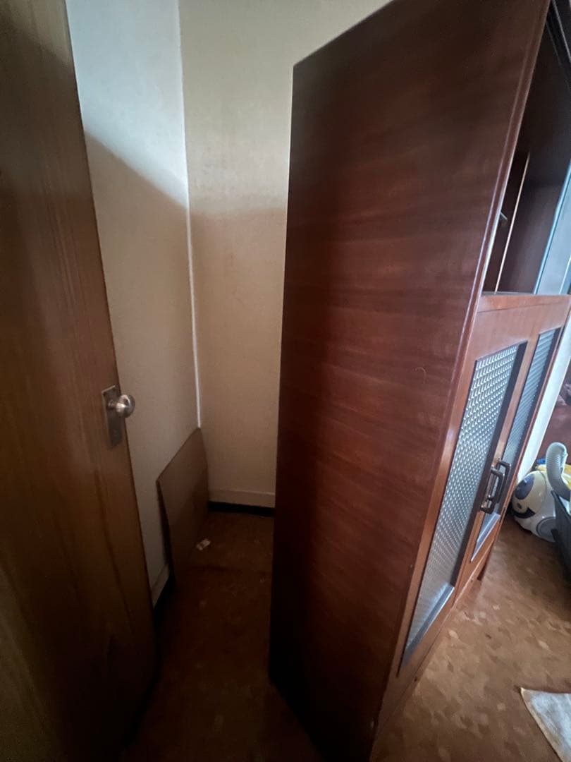 昭和レトロ 昭和ガラス 木製ラック ガラス扉 4段棚