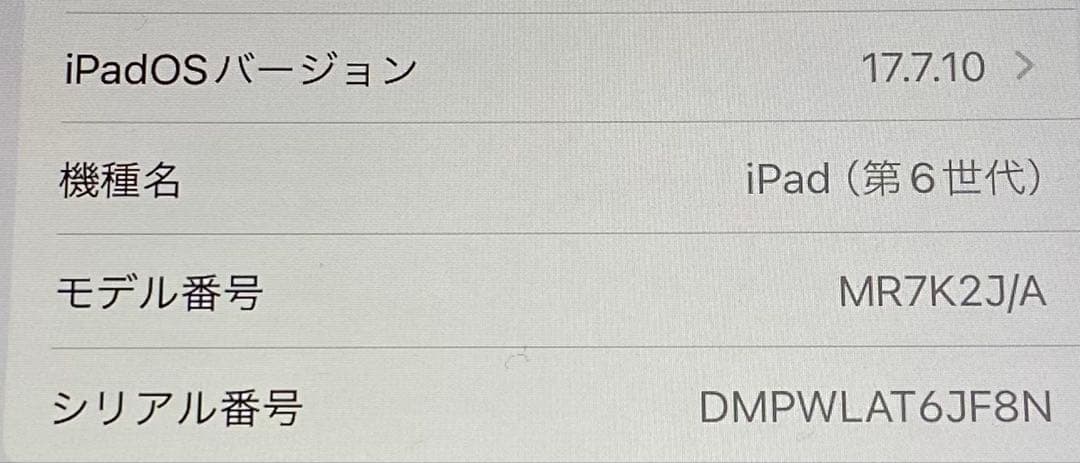 iPad Wi-Fiモデル 128GB MR7K2J/A A1893 シルバー