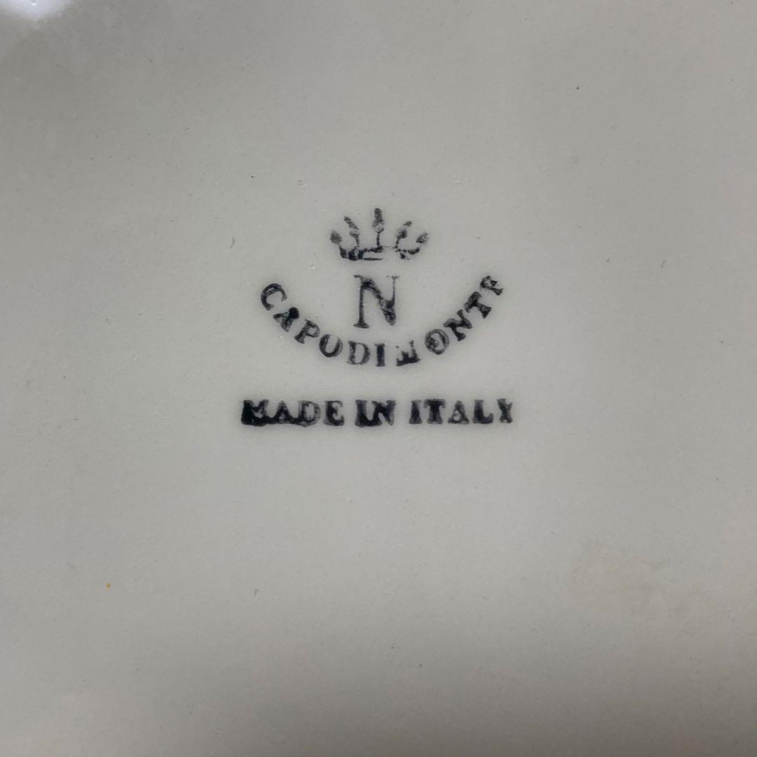 【造花付】カポディモンテ イタリア製 花瓶 フラワーベース 白＋虹色コーティング