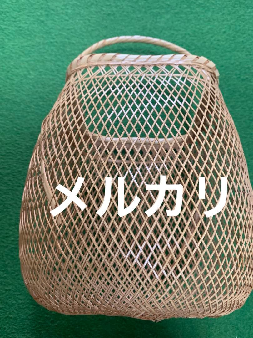 竹工芸　花籠　竹泉　花入落とし付き