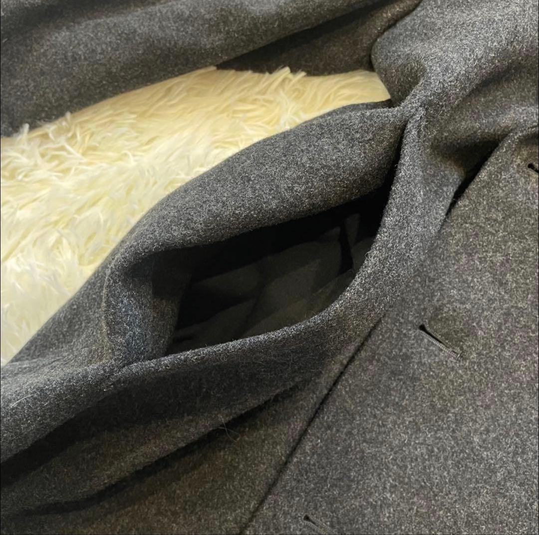 極美品 バーバリーブラックレーベル ピーコート ダークグレー ノバチェック