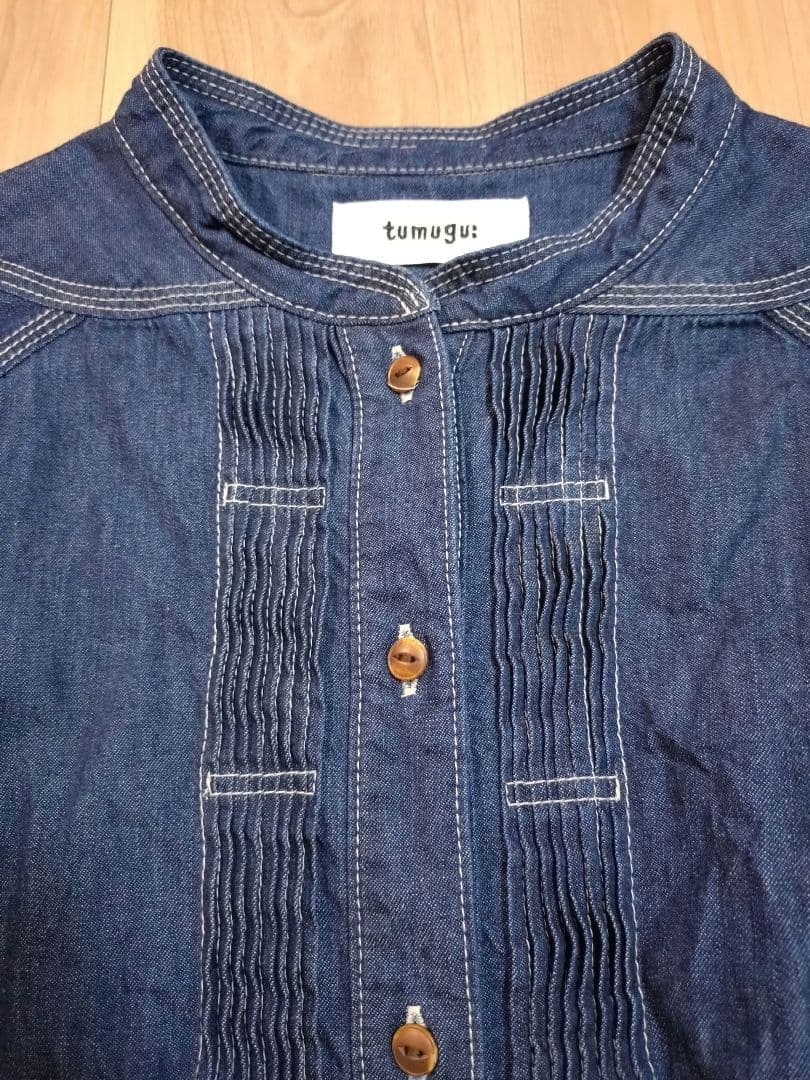 ポ*メ様 tumugu:ツムグ■ライトオンスデニムシャツ