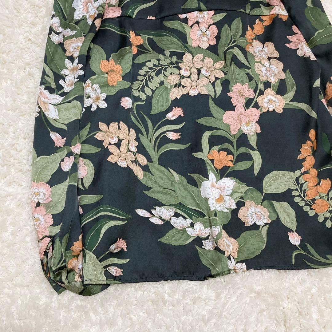 極美品✨ソブ 花柄プリントボウタイブラウス 2.7万 ボタニカル リボン 緑