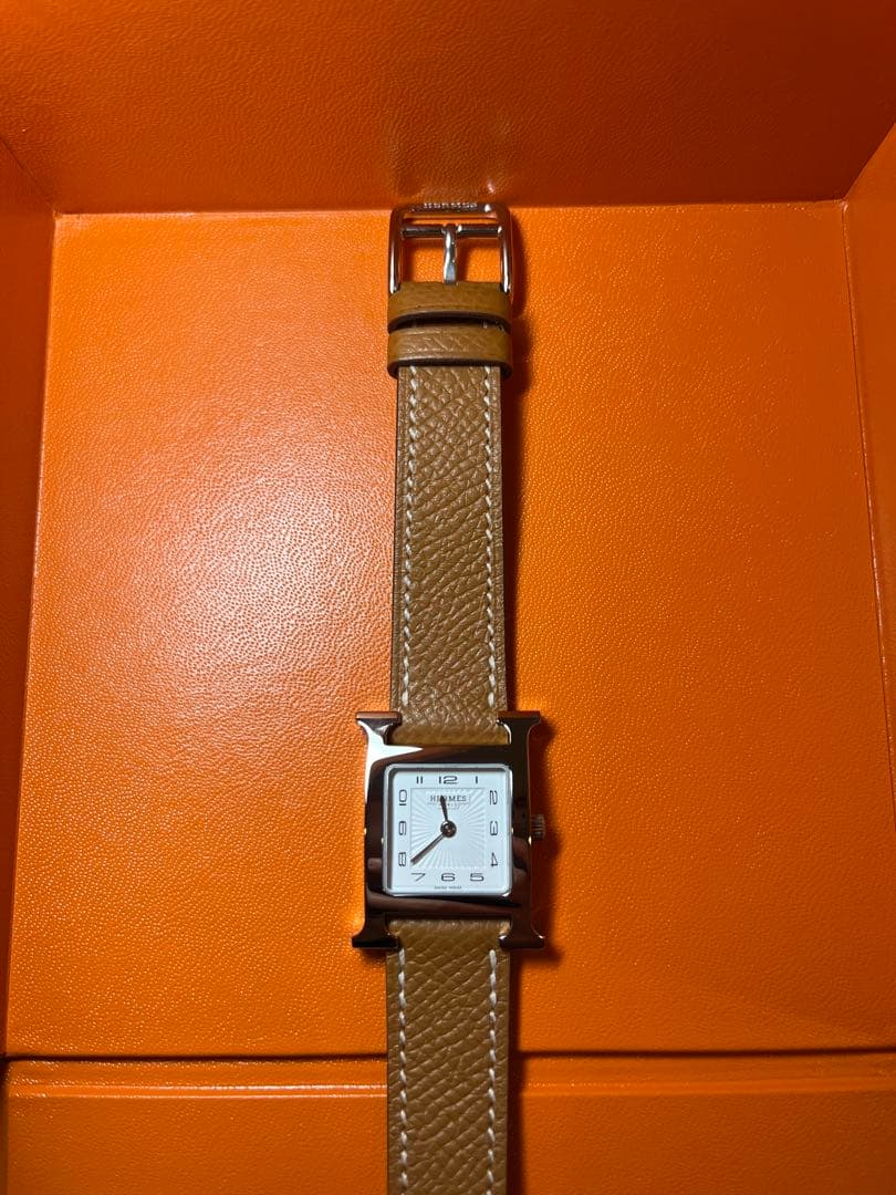 HERMES クォーツ時計 ホワイト/ブラウン