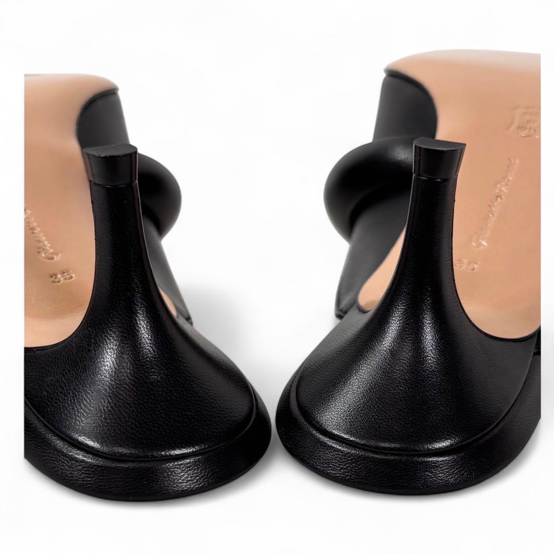 ほぼ新品 ジャンヴィットロッシ 35 22 レザー ミュール ブラック 黒