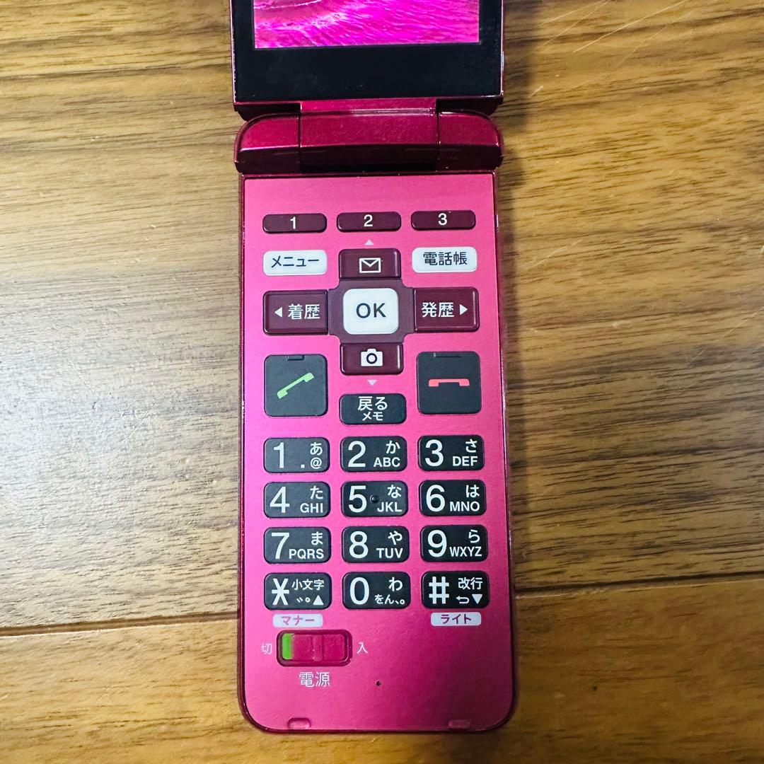 au KYF43 ガラケーワインレッドnanoSIM対応 通電動作OK初期化済み