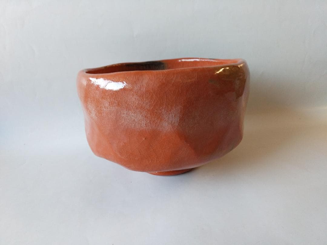 楽焼 佐々木松楽 作 赤楽茶碗 東福寺 西部文浄 書付 銘『清友』抹茶碗 新品