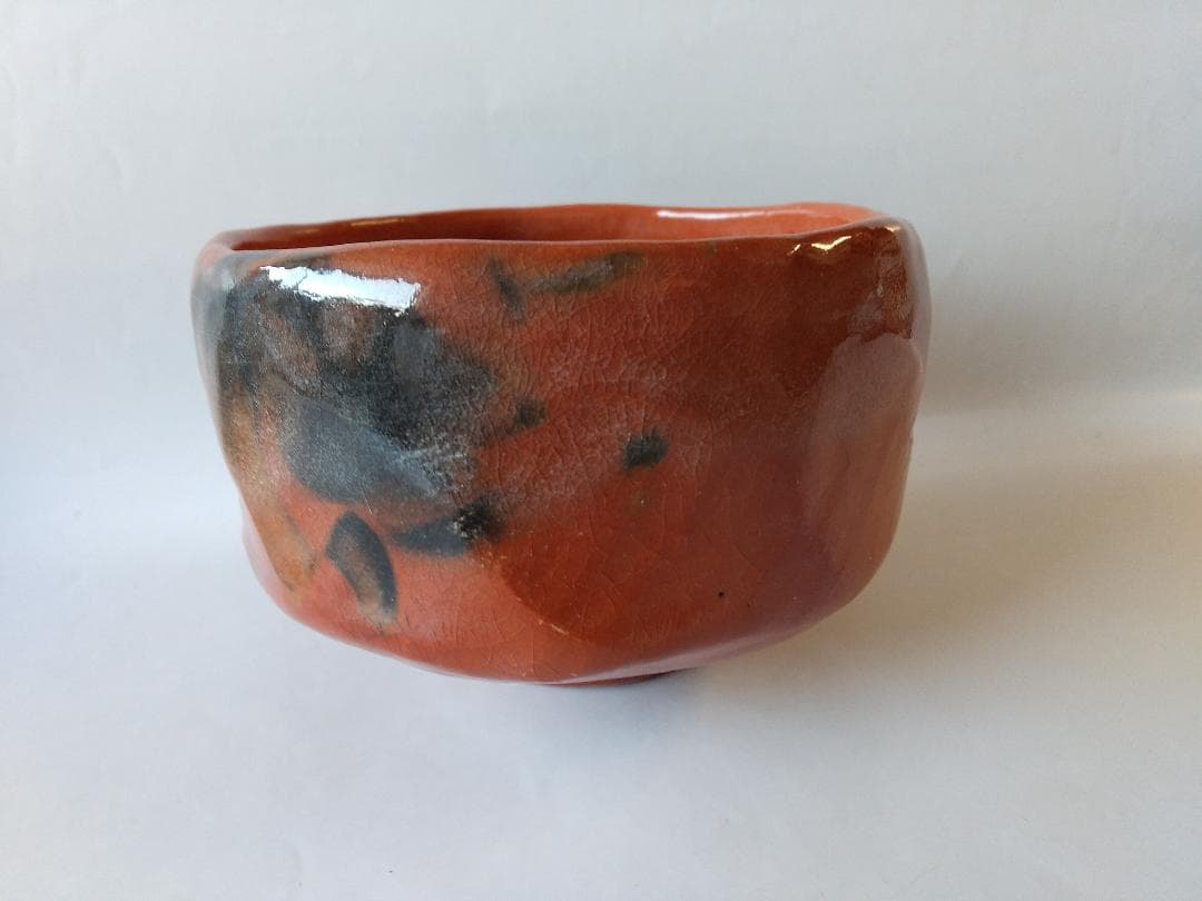 楽焼 佐々木松楽 作 赤楽茶碗 東福寺 西部文浄 書付 銘『清友』抹茶碗 新品