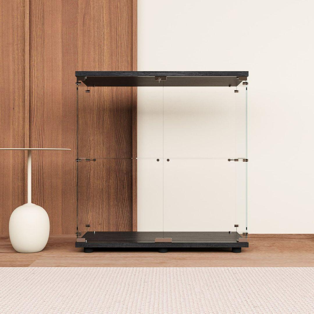 ガラスケース 2段両扉 コレクションケース フィギュア 棚 ショーケース1998